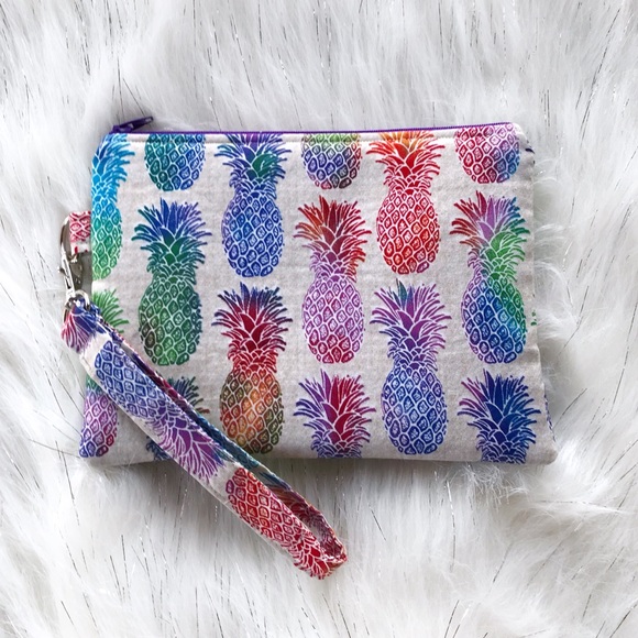 Handbags - Pineapple Tropical Wristlet Pouch Cosmetic Bag